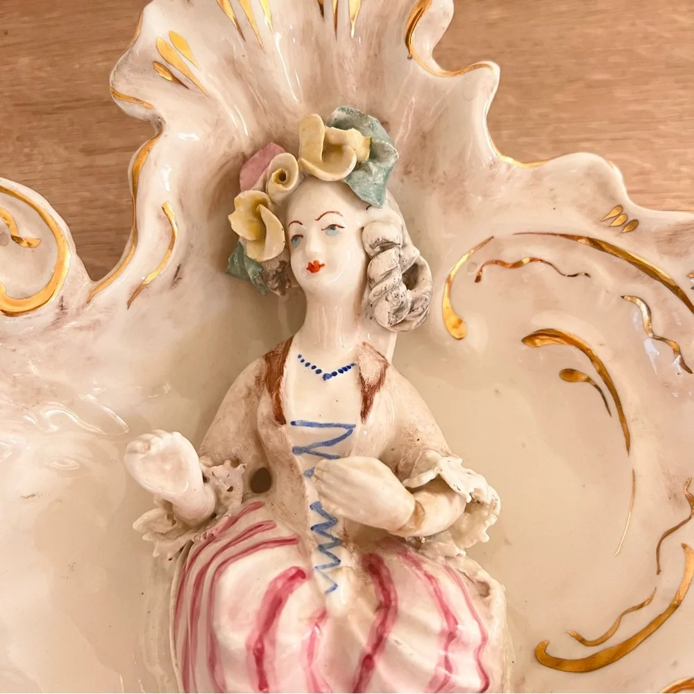 2 PCs RARE Vintage‎ Cordey Porcelain Wall Art Plaque Numbered Victorian Rococo